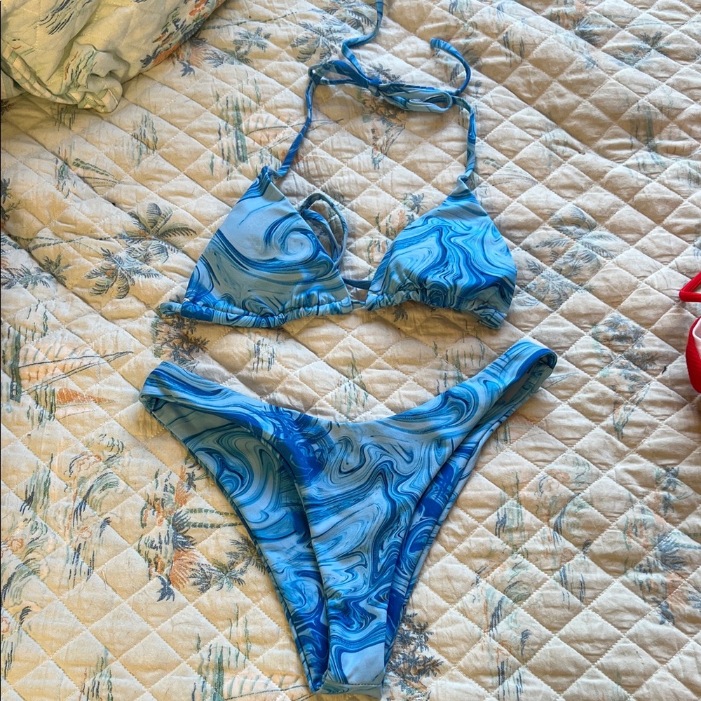 Blue Swirl Bikini Set